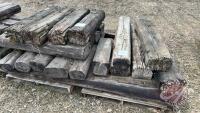 Lot of cut off rail ties and blocks