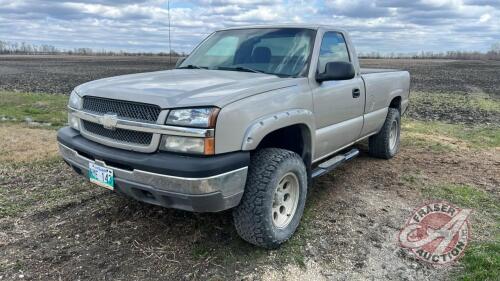 2004, Chev Silverado 1500 4x4 reg cab truck, 260,865 showing, VIN: 1GCEK14T74Z191086, Owner: Estate of Gilles M Raynaud, Seller: Fraser Auction __________________________