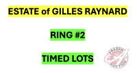 There are many more items to bid on in this sale. The remaining items will be sold by TIMED Online Selling. Please go to RING #2 for all ESTATE of GILLES RAYNAUD TIMED LOTS (Click on the big Fraser Auction Logo at top of page to be directed back to Homepa