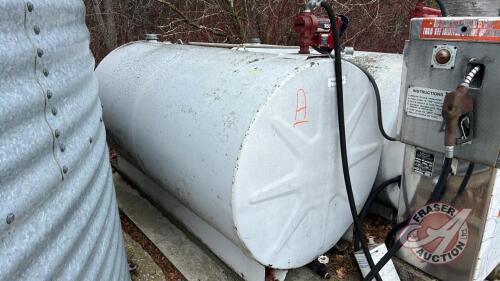 500 gal Fuel tank w/Fill Rite 15gpm 115V pump and nozzle, (A)