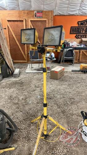 Shop lights on stand