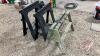 Plastic Stanley sawhorses and aluminum step ladder