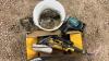 Dewalt corded grinder/polisher, Dewalt corded sander, Dewalt Air &frac12;&rdquo; impact, Makita corded drill, Air ratchet, Air die grinder
