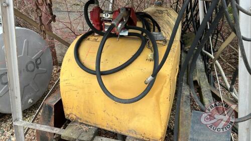 Westeel skid tank w/ Fill Rite 15gpm 12V pump, (F)