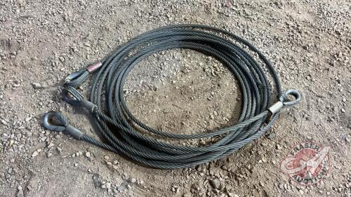 (2) tow cables with crimped loops