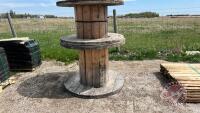 (2) wooden wire spools, F51