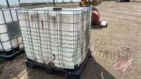 Poly tote in steel crate w/ valve B)), F40