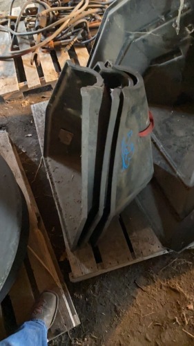 Three small Poly auger hoppers Fair condition