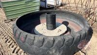 Industrial tire water trough with concrete center and poly stand pipe (A), F185