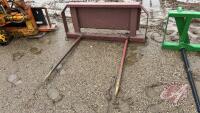 2 prong skidsteer mount bale fork, F126