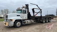 1992 Mack CH613 tri-drive truck w/ self-loading bale deck, 630,731 showing, VIN: 1M2AA14Y3NW013719, F110, Owner: Chad C Stuart, Seller: Fraser Auction _____________________________________ **Key +TOD office**