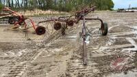 MF 6 wheel hay rake, F71