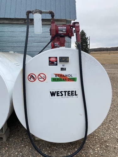 500-gal Westeel fuel tank w/ Fil-Rite FR700V pump