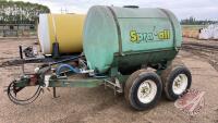 Approx 720 gal poly tank on t/a wagon w/ hyd pump, F84