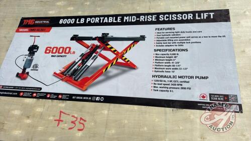 TMG StanForge-ALS61 Mid-Rise Portable Automotive Scissor Lift, F35