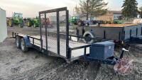 2014 20' Other Gator Made t/a bumper pull t/a utility flat deck trailer, VIN: 4Z1UA2027ES009072, F157, Owner: Lonnie D Studer, Seller: Fraser Auction _______________________________ **TOD - Office**