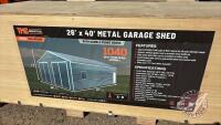 TMG StanForge-MS2640 26&rsquo; x 40&rsquo; Metal Garage Shed with 9&rsquo; High Double Front Doors,(A) F35