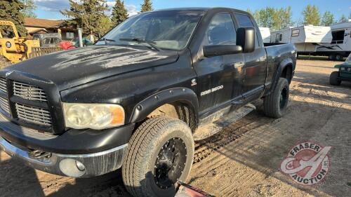 2005 Dodge Ram 3500, 397,048 showing, REBUILT STATUS, VIN: MBPGSIN5997, F239, Owner: Simon A Atkinson, Seller: Fraser Auction _____________________________________ **Key + TOD - Office**