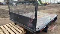 10' x 7' metal flat deck off 1 ton truck w/ headache rack, F54