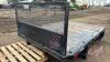 10' x 7' metal flat deck off 1 ton truck w/ headache rack, F54