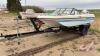 1980 15' Edson boat w/ 1980 Wiscot Utility Trailer, VIN: WML051832, F89, Owner: Alexander R Burr, Seller: Fraser Auction ____________________________ **Key + TOD - Office** - 2