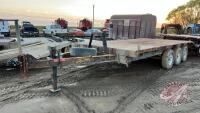 1989 Homemade Utility 22' triple axle bumper hitch flat deck trailer, VIN: NOSN, F191, Owner: Little Mountain Land & Cattle LTD, Seller: Fraser Auction ________________________________ **TOD - Office**