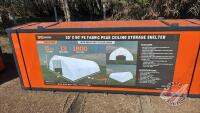 TMG StanForge-ST3060E 30' x 60' Peak Ceiling Storage Shelter with Heavy Duty 11 oz PE Cover & Drive Through Doors, F35