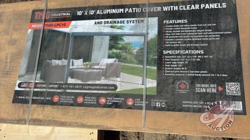 TMG StanForge-LPC10 10' x 10' Aluminum Patio Cover with Clear Panels, F35