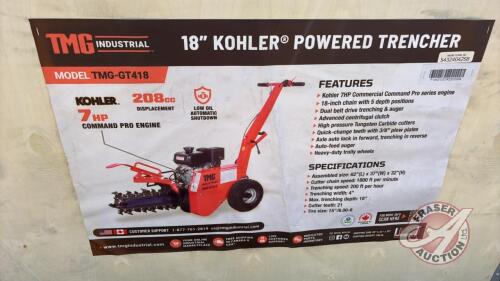 TMG StanForge-GT418 18'' Self-Propelled Kohler Powered Trenching Machine, F35