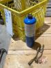 Level, nail pouch w/ measuring tapes, hammers, booster cables, 7pc drill bit set, propane tank w/ (2) torches - 4