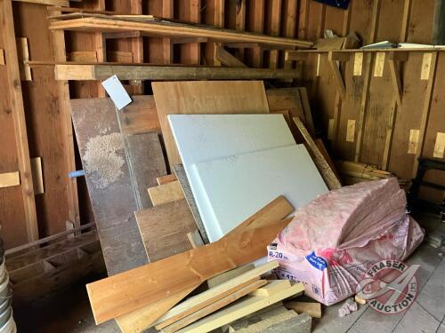 Assorted lumber, insulation and styrofoam
