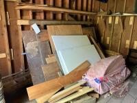 Assorted lumber, insulation and styrofoam