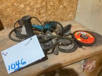 Black and Decker 1/2&rdquo; angle grinder w/ disc and brush, Makita 3/8" drill