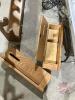 Wooden gun holder, (2) wooden cases w/ pegs inside, Ornamental bench, Asst'd flower pots, ladder decor, coil garden hose - 2