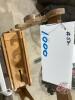 Wooden gun holder, (2) wooden cases w/ pegs inside, Ornamental bench, Asst'd flower pots, ladder decor, coil garden hose - 6