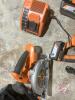 Ridgid power tools, flashlight, skill saw, drill, sawsall, 1/2" drill, hilti gun, (2) new batteries + chargers - 4