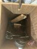 (3) rat traps, (1) racoon trap, (1) roll plastic baler twine, 1/2 box mouse poison, small square roll of garden wire - 2