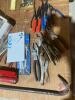 Set of steel cotter pins, set of O rings, set of grease fittings, set of machine bushings, die grinder and attachments, impact driver, vice grips, snap ring pliers, flare nut wrenches, goose neck - 4