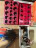 Set of steel cotter pins, set of O rings, set of grease fittings, set of machine bushings, die grinder and attachments, impact driver, vice grips, snap ring pliers, flare nut wrenches, goose neck - 5