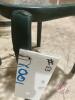 (3) small patio tables w/ glass tops, (2) folding camp chairs - 5