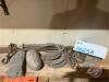 Beam scale, horse shoes, (2) stone heads