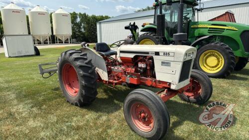 Case 885 David Brown 2WD open station tractor, S/N 11008526