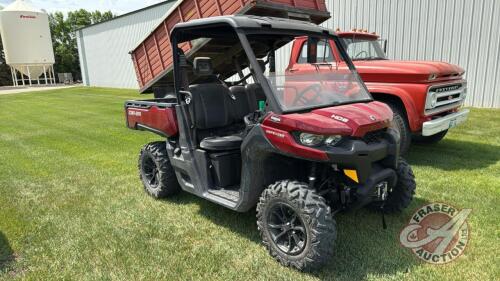 2017, Can Am Defender XT8D8 UTV w/ manual dump box, 7239 miles showing, VIN: 3JBUKAN40HK000911, Owner: Gregory K McLeod, Marshall B McLeod, Seller: Fraser Auction ___________________________________