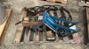 Pallet w/ manual hyd hose crimper w/ &frac12; and 3/8 dyes, assortment of hyd ends and couples, bearings, HD hyd cylinder w/ hoses - 3