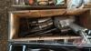 Pallet w/ JD tool box w/ frame mount including contents (flat wrenches, ball peen hammer, screwdrivers), (2) asst&rsquo;d small socket sets, Box of bearings, cab cam parts &ndash; camera and extra wiring harness, no monitor, &frac34;&rdquo; air impact, (2) &frac12;&rdquo; impacts, air drill, - 3