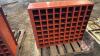 Pallet w/ Monarch water pump, (2) dolly wheels, 72 compartment orange metal bolt bin - 2