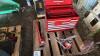 Pallet w/ 30 ton bottle jack, Super Ego 900mm pipe wrench, (2) crescent wrenches, Beach top chest tool box (empty)