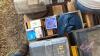 Pallet w/ potato harvester parts, Star wheels, roller drives, (2) boxes of bearings, roller wheels, vice - 7