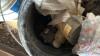 Pallet w/ asst&rsquo;d plumbing fixtures, banjo couplers, banjo valves, (2) electric broom shut off valves, (2) old VHS radios, box w/ asst&rsquo;d large bolts, pallet of chain - 3