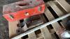 Pallet w/ Red Tech 12A freon, Air conditioning gauges, space heater, sample cup, couple receiver hitches, red metal toolbox w/ asst&rsquo;d flat wrenches and screw drivers - 6